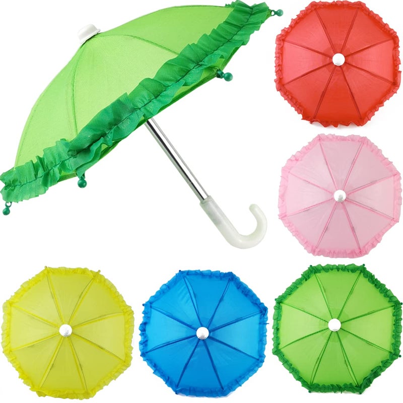 NSBELL 5PCS Cute Doll Toys Sunny Rainy Umbrella for American Girl Dolls and Other 18 inch Dolls Decoration Games Photography Props Supplies - Image 1
